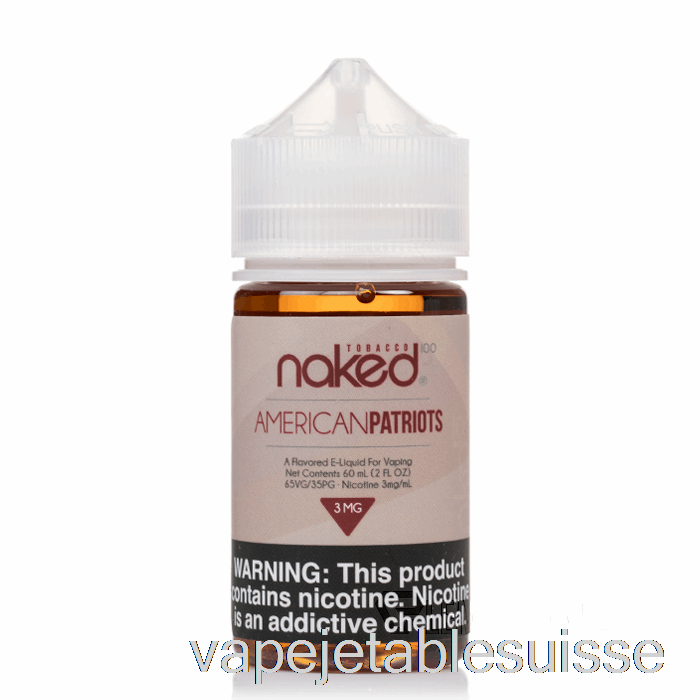 Vape Suisse American Patriots - Tabac Nu 100 - 60ml 3mg